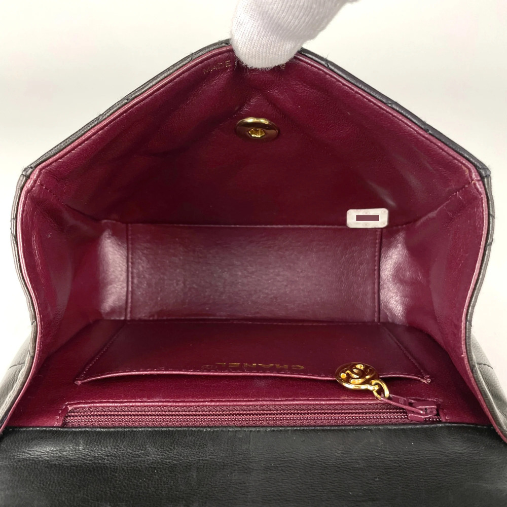 Chanel Coco Mark Handbag, Matelassé Leather, Black, Women's - Picture 10 of 11